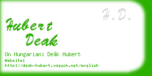 hubert deak business card