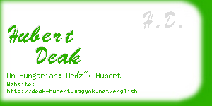 hubert deak business card